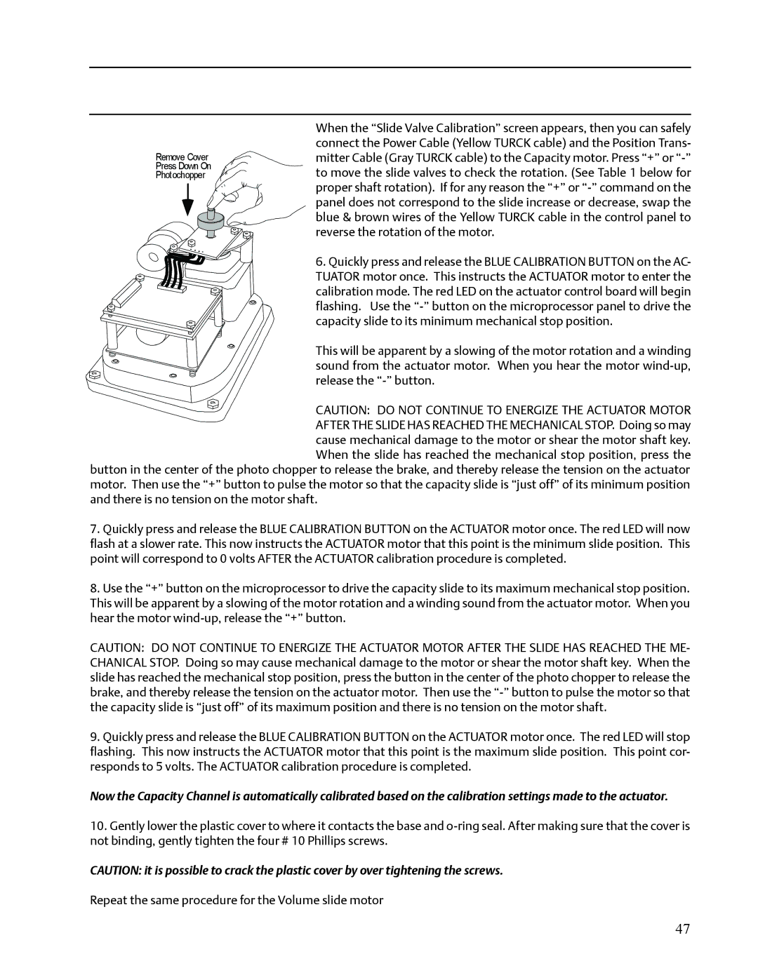 Emerson VISSION 20/20 service manual Remove Cover Press Down On Photochopper 