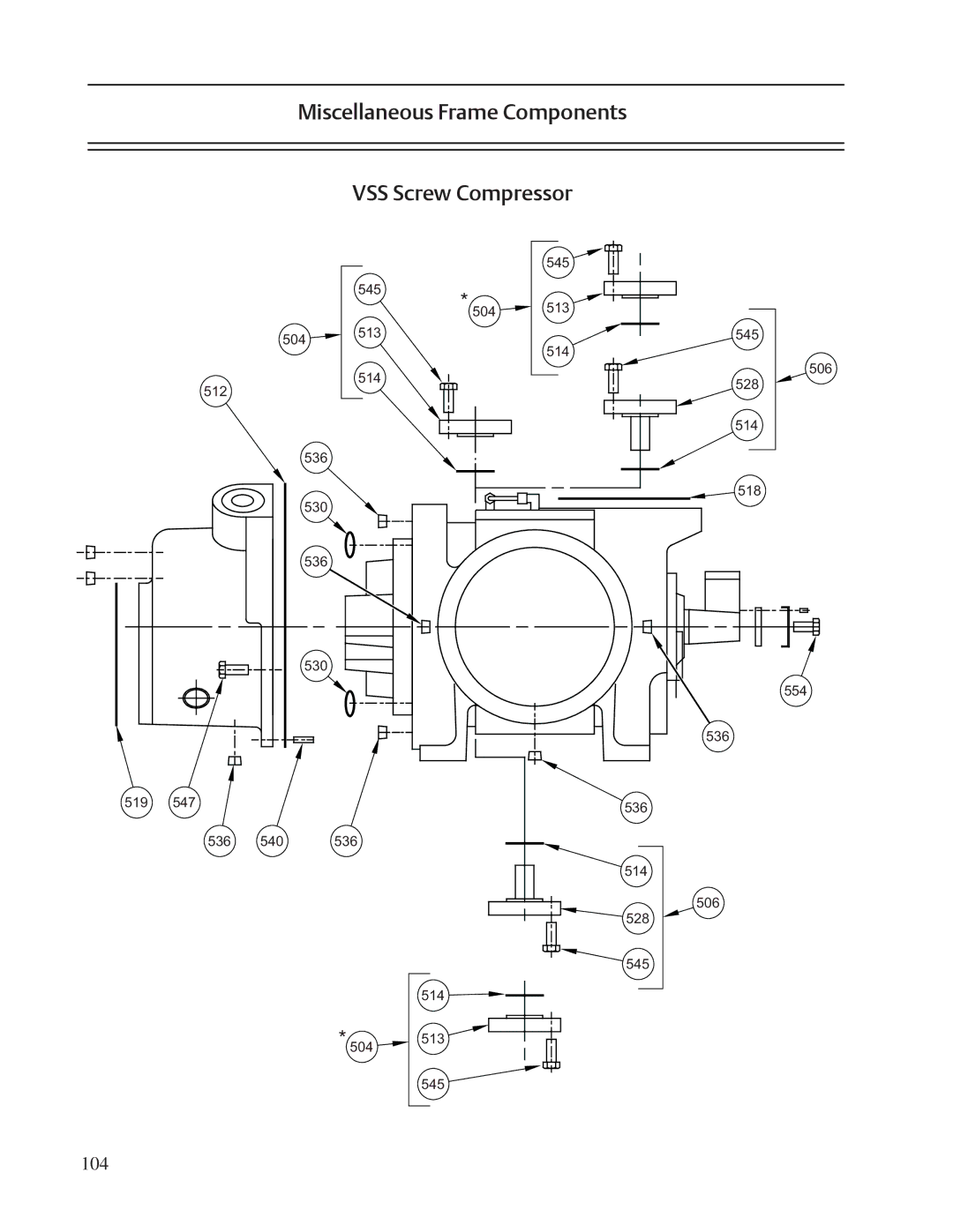 Emerson VSR, VSM service manual Miscellaneous Frame Components VSS Screw Compressor 