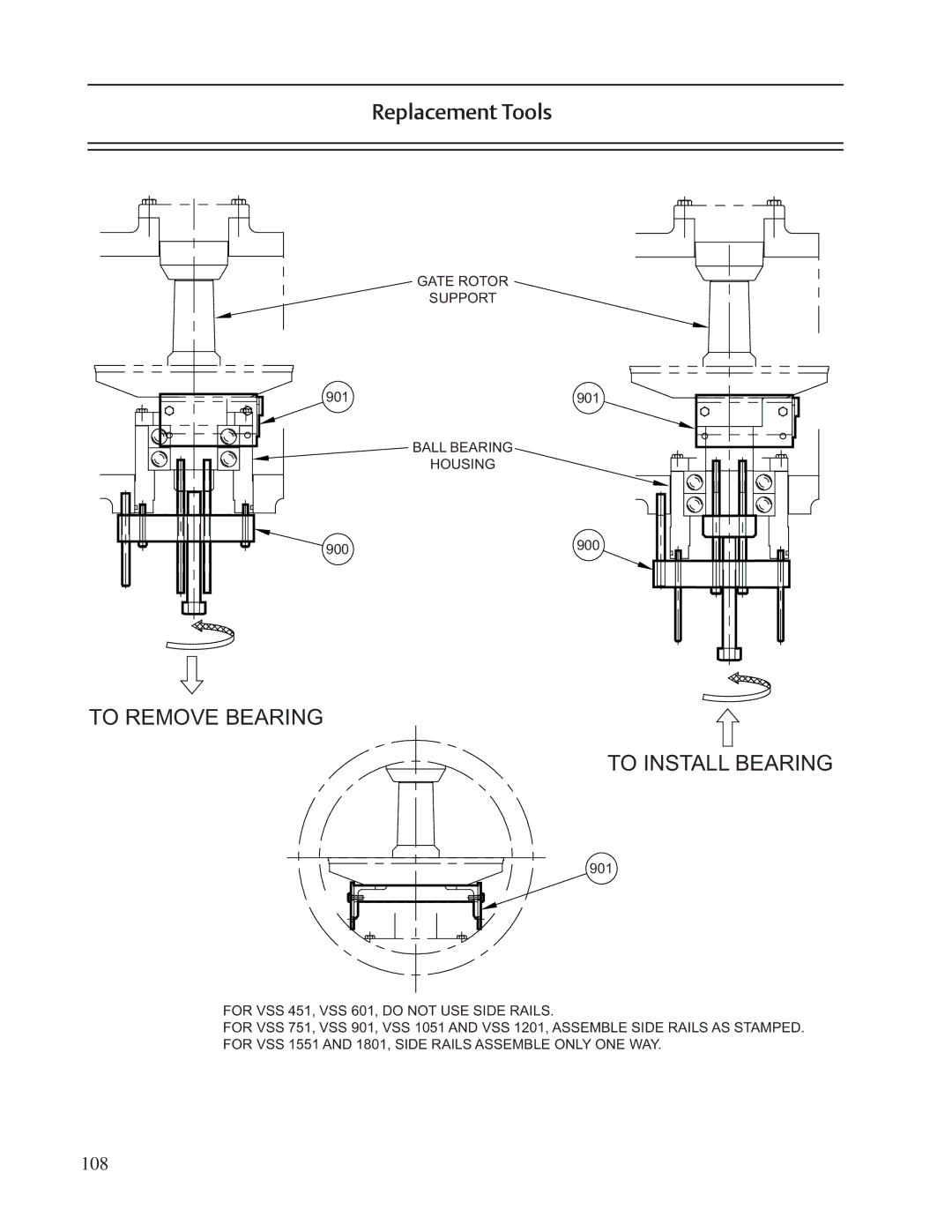 Emerson VSR, VSM, VSS service manual Replacement Tools, To Remove Bearing To Install Bearing 