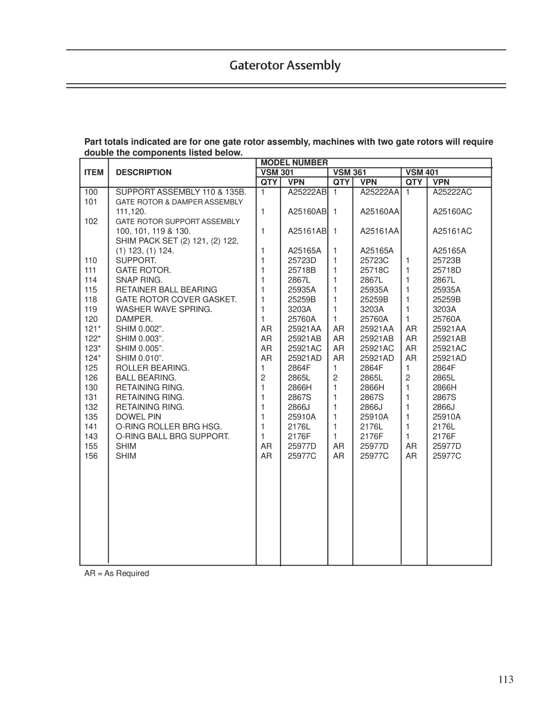 Emerson VSS, VSR, VSM service manual 113 