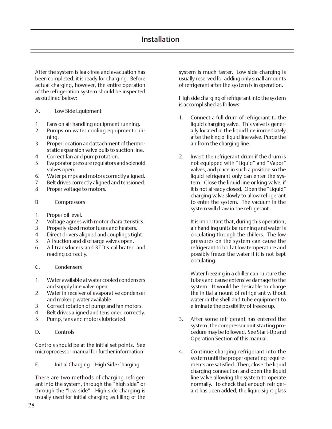 Emerson VSM, VSR, VSS service manual Installation 