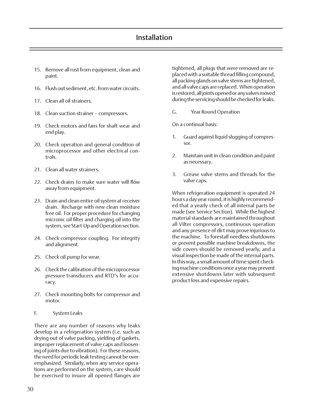 Emerson VSR, VSM, VSS service manual Installation 