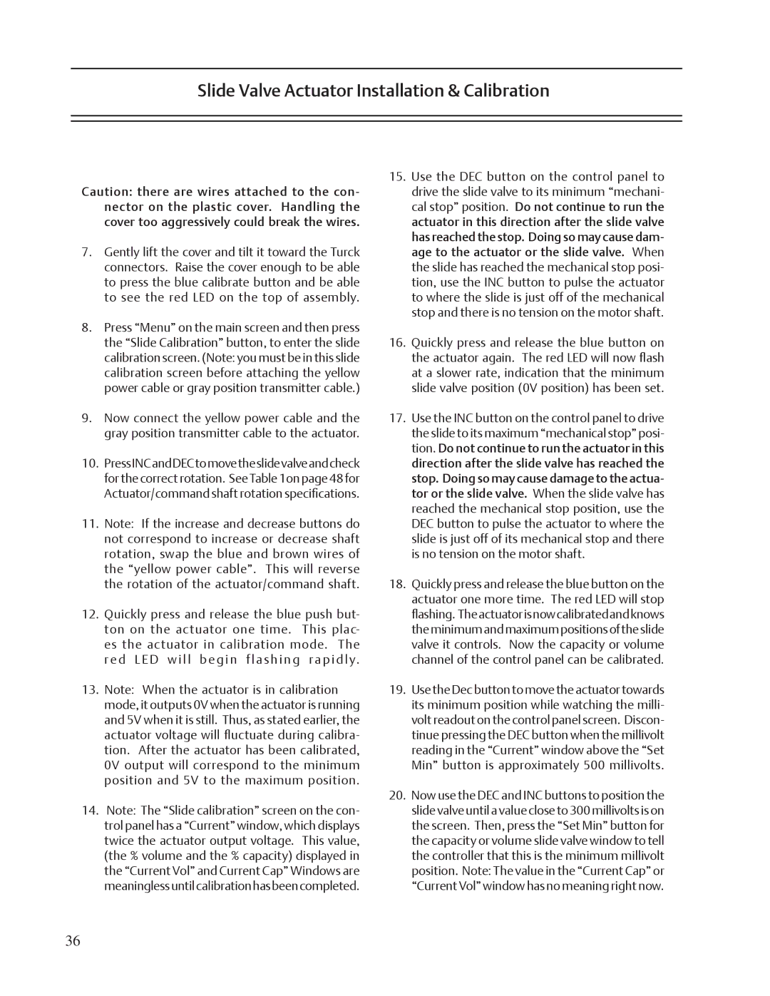 Emerson VSR, VSM, VSS service manual Slide Valve Actuator Installation & Calibration 