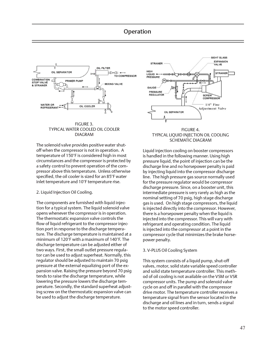 Emerson VSS, VSR, VSM Typical Water Cooled OIL Cooler Diagram, Typical Liquid Injection OIL Cooling Schematic Diagram 