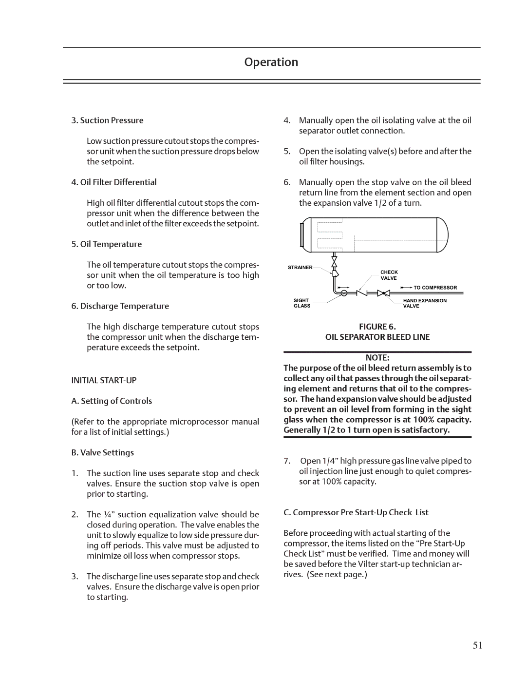 Emerson VSR, VSM, VSS service manual Initial START-UP, OIL Separator Bleed Line 