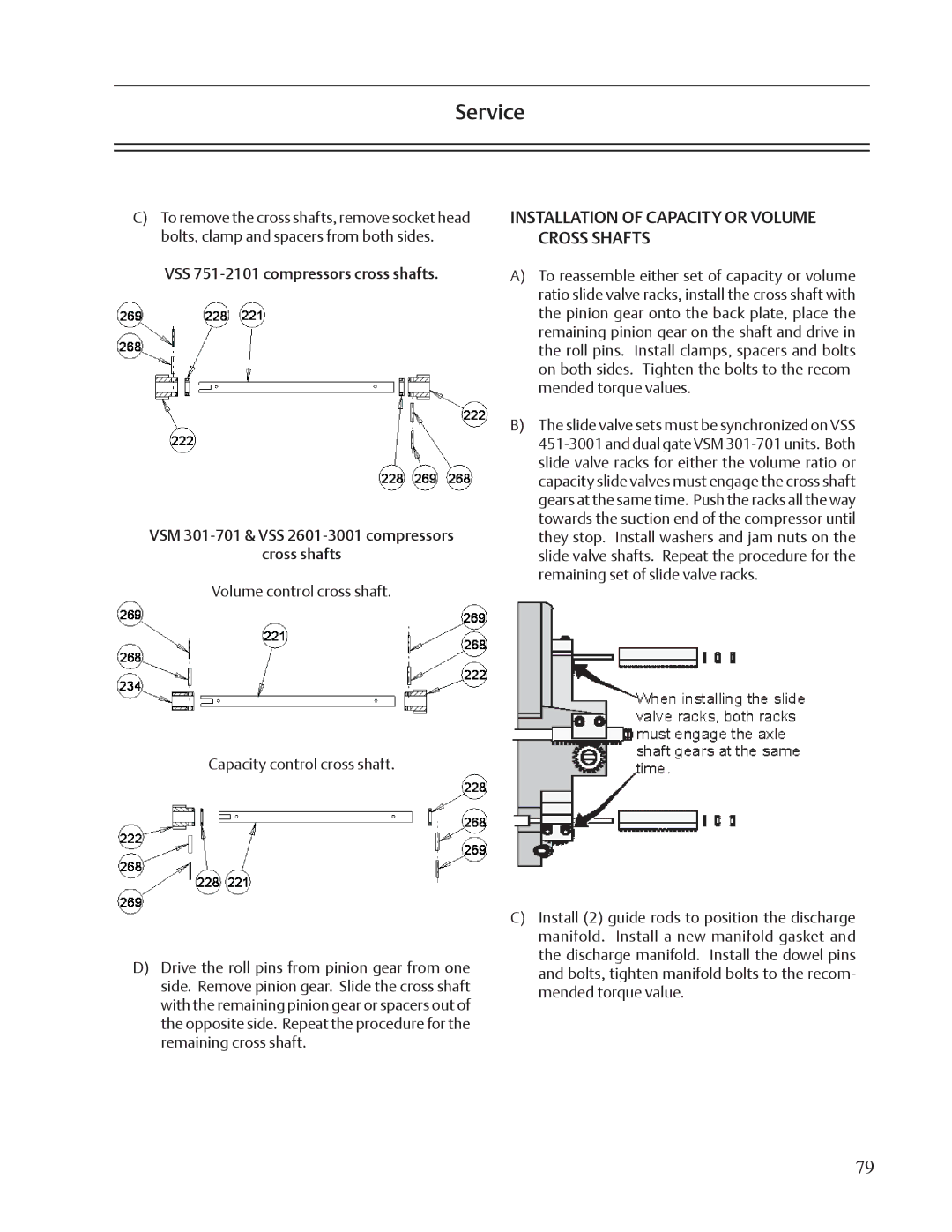 Emerson VSM, VSR, VSS service manual Installation of Capacity or Volume Cross Shafts 