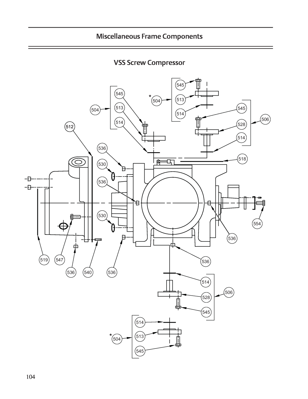 Emerson VSR, VSM service manual Miscellaneous Frame Components VSS Screw Compressor 