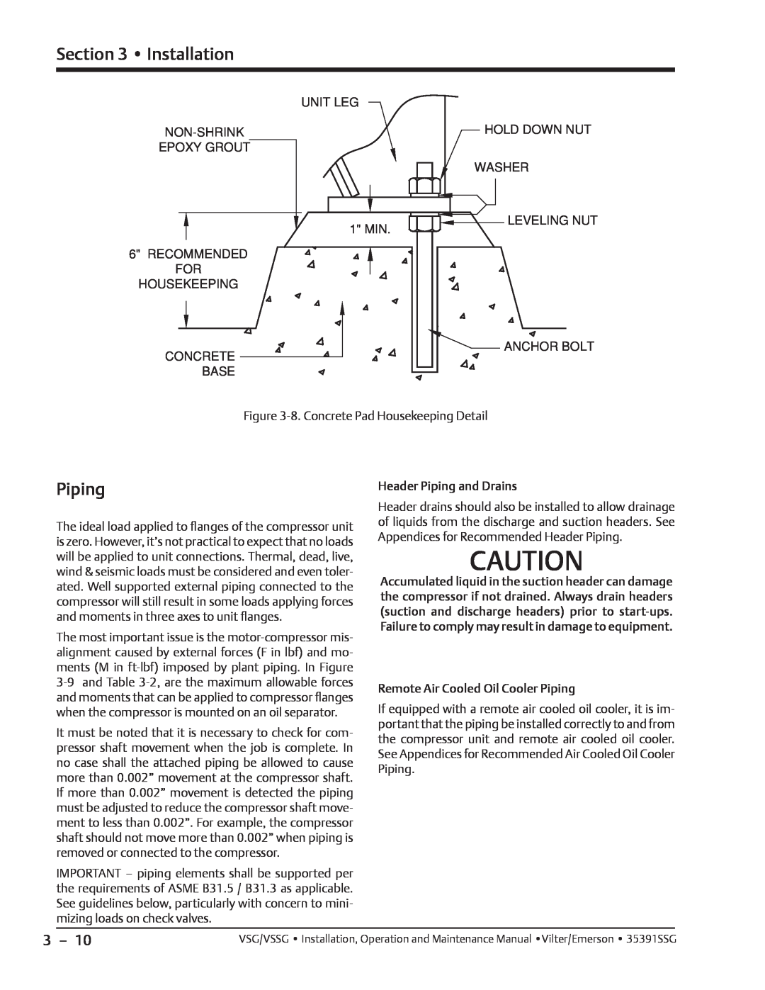 Emerson VSSG, VSG manual Piping, Installation, 010Ä5*4+0- 214176 4%1//0&& 14 175-2+0 10%46 $#5 
