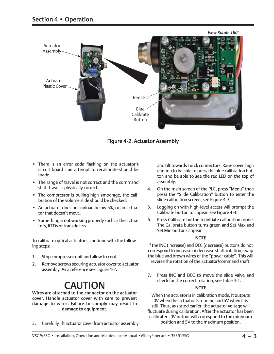 Emerson VSG, VSSG manual 2. Actuator Assembly, Operation 