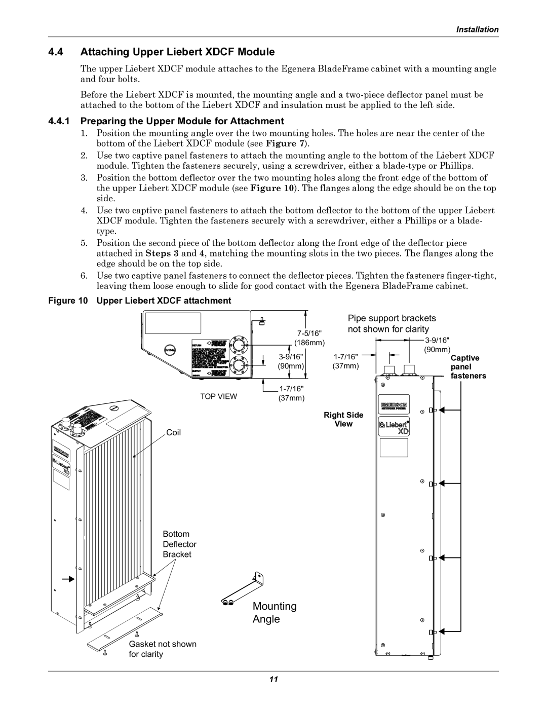 Emerson XDCF user manual Attaching Upper Liebert Xdcf Module, Preparing the Upper Module for Attachment 