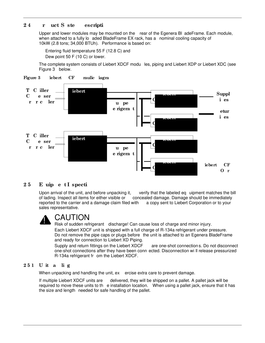 Emerson XDCF user manual Product/System Description, Equipment Inspection, Unit Handling 