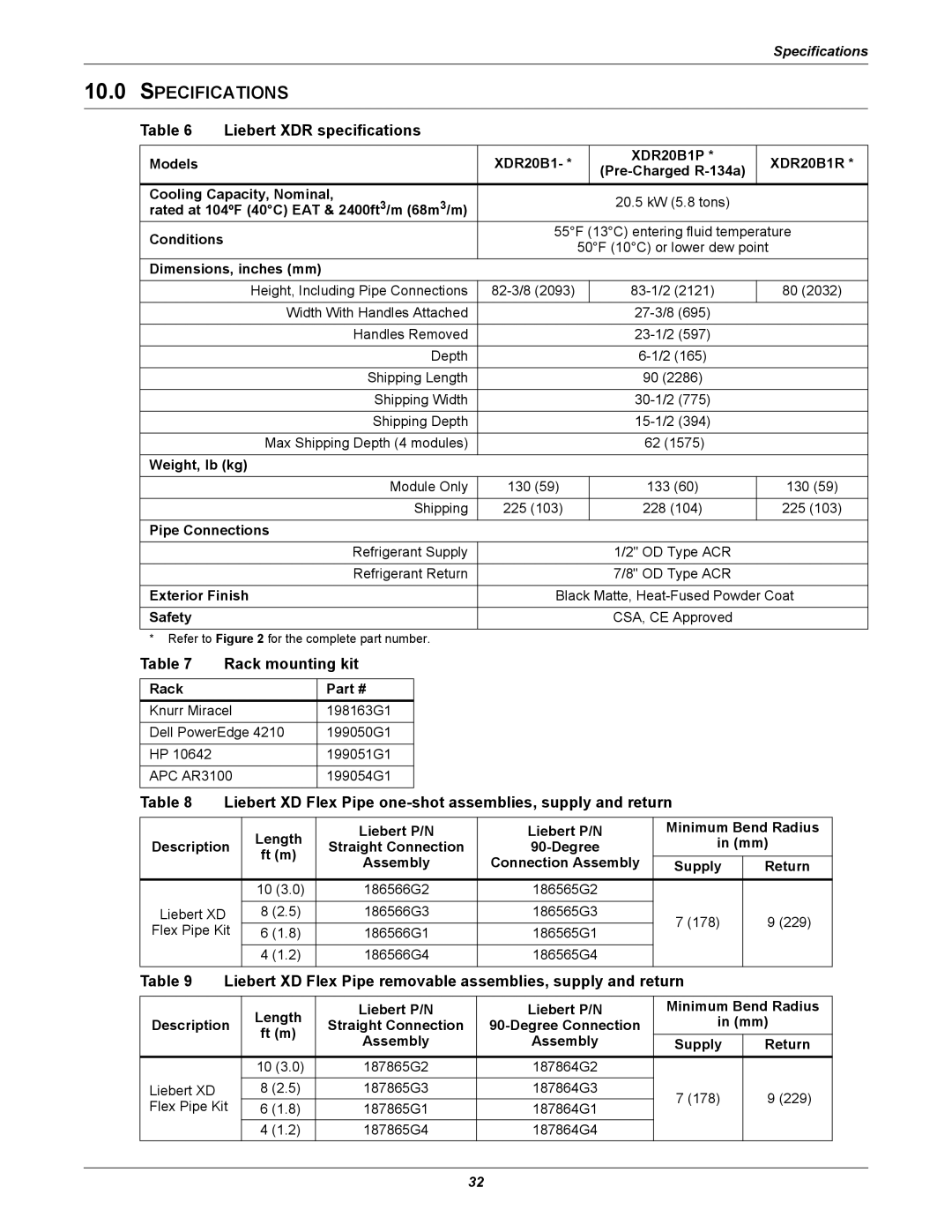 Emerson XDR user manual Specifications 