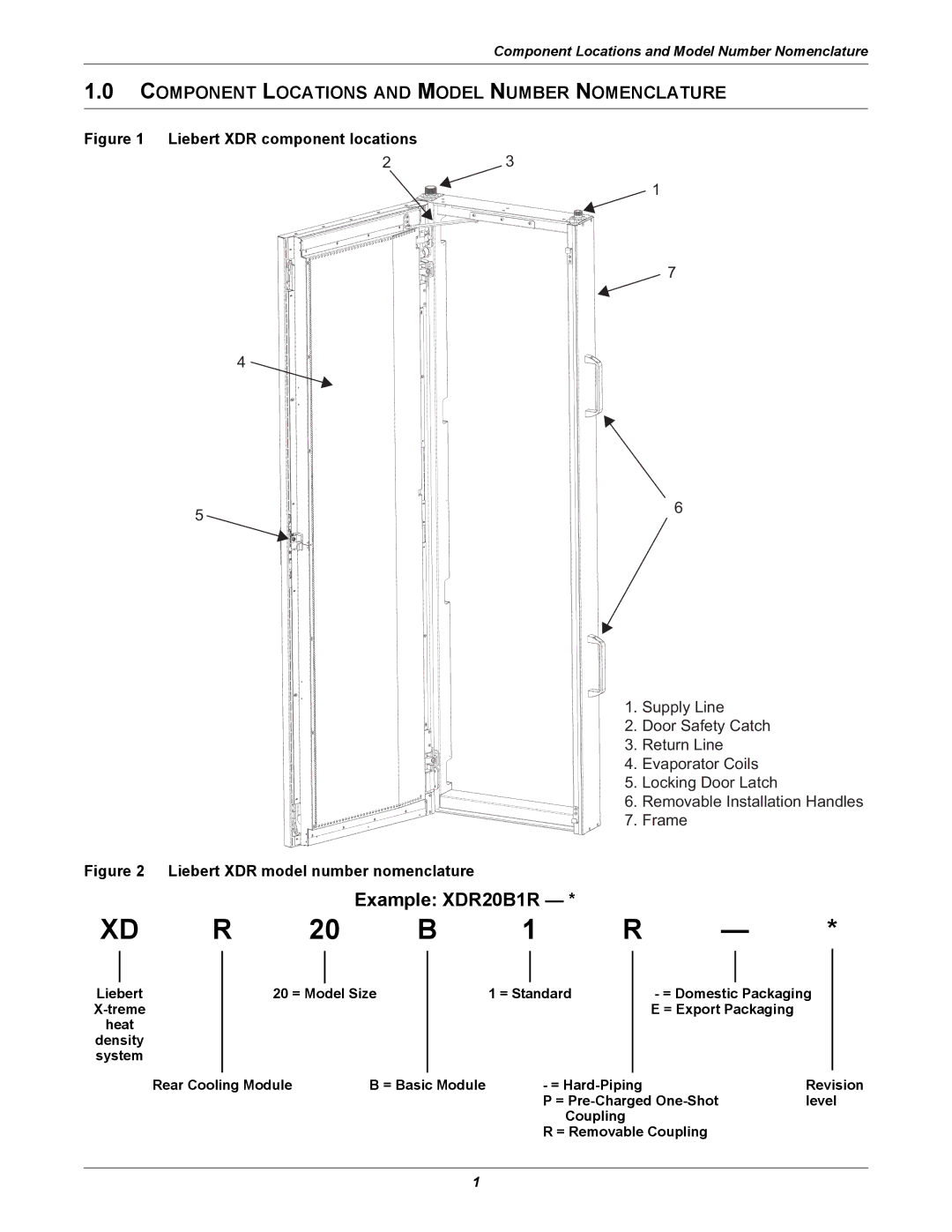 Emerson user manual Example XDR20B1R, Component Locations and Model Number Nomenclature 