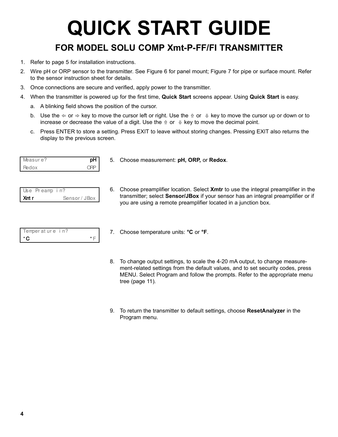 Emerson XMT-P-FF/FI instruction sheet Quick Start Guide 