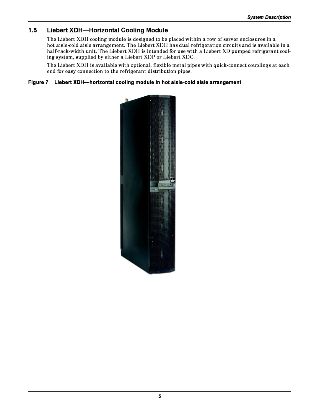 Emerson Xtreme Density manual Liebert XDH-Horizontal Cooling Module 