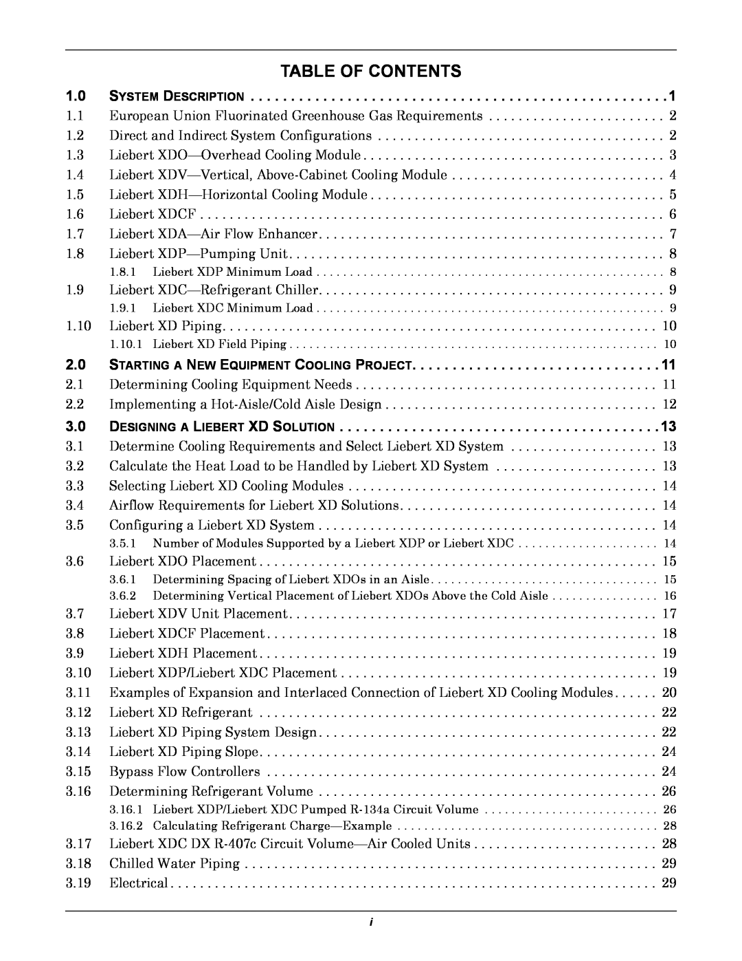 Emerson Xtreme Density manual Table Of Contents, System Description 