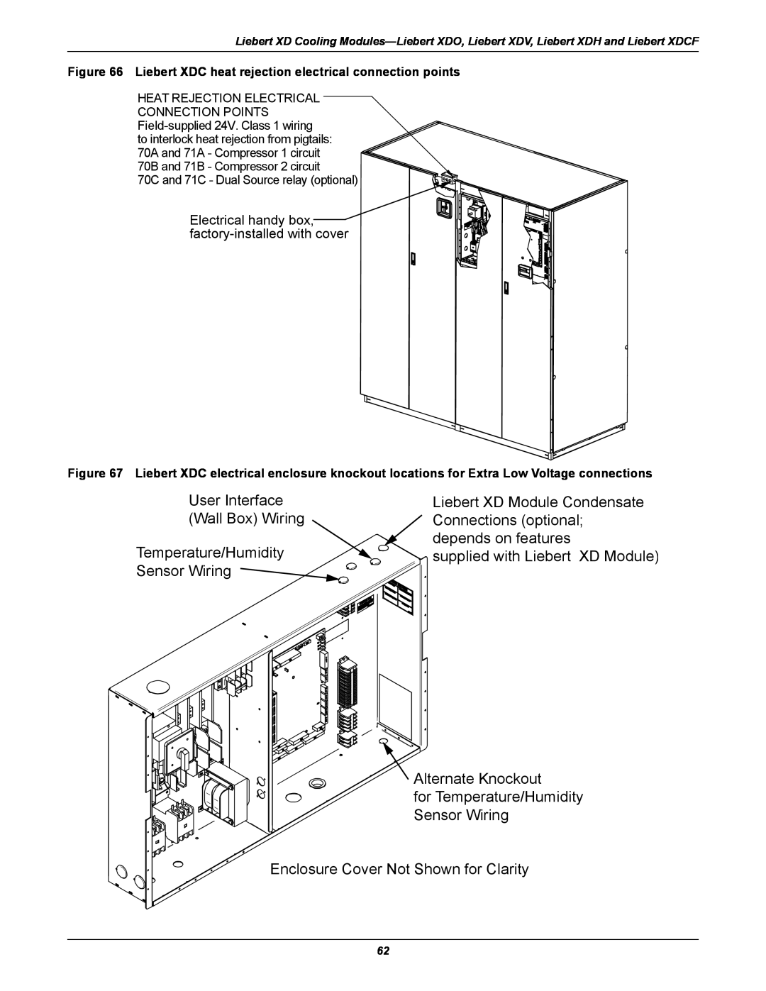 Emerson Xtreme Density manual User Interface Wall Box Wiring Temperature/Humidity Sensor Wiring 