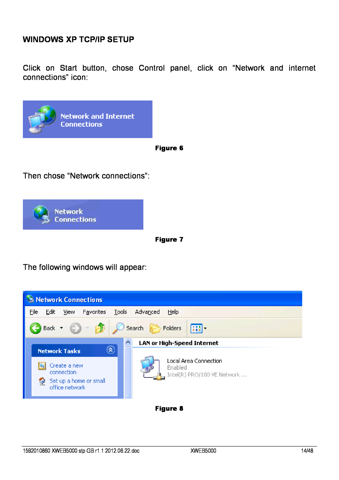 Emerson manual Windows Xp Tcp/Ip Setup, Figure, XWEB5000 stp GB r1.1 2012.06.22.doc, 14/48 