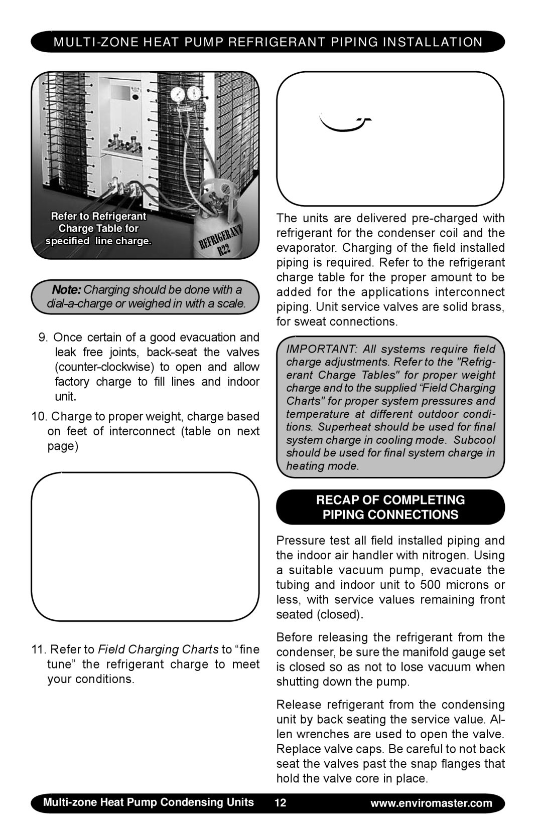 EMI T4HB, T3HB, T2HB, S2HB manual Recap of COMPLETing, Piping Connections 