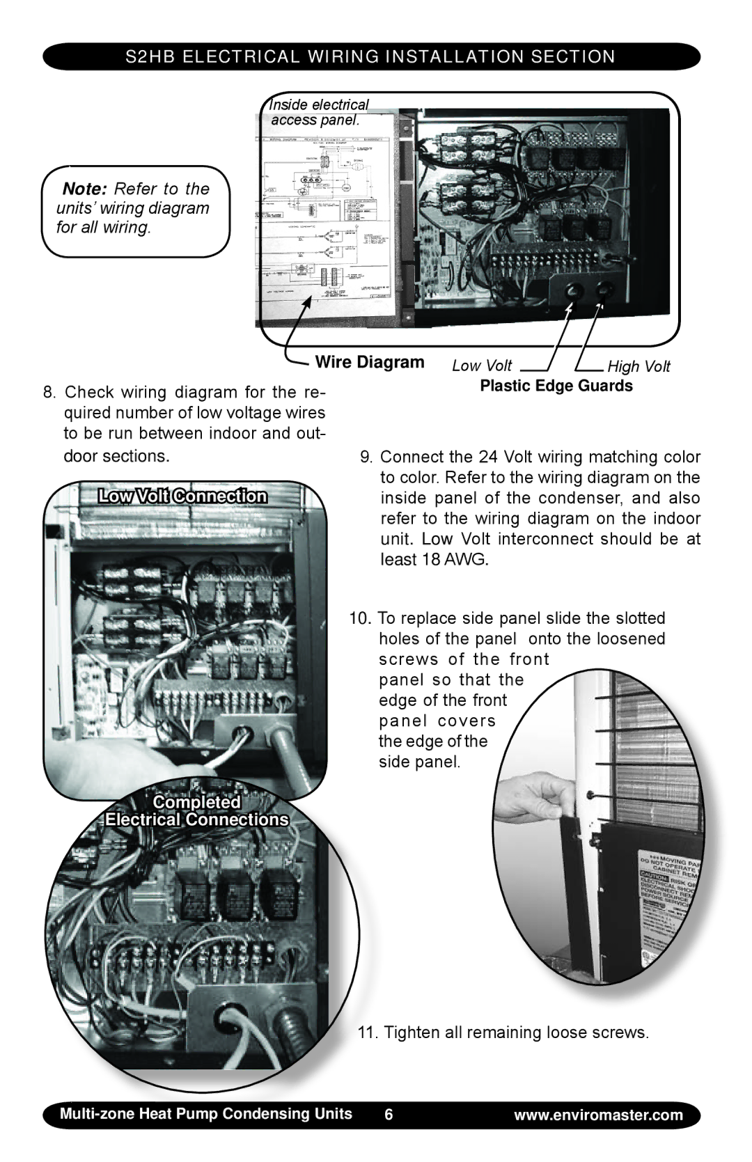 EMI T2HB, T4HB, T3HB, S2HB manual Low Volt Connection, Completed Electrical Connections 