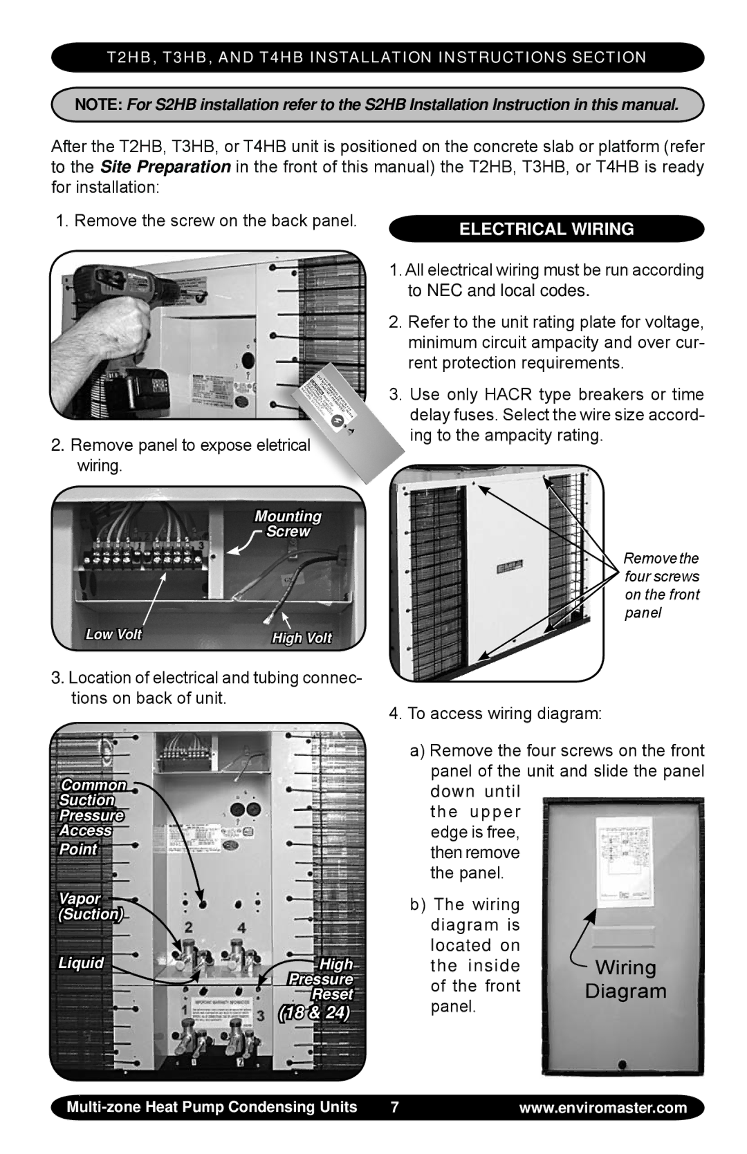 EMI S2HB, T4HB, T3HB, T2HB manual Diagram, Electrical Wiring 