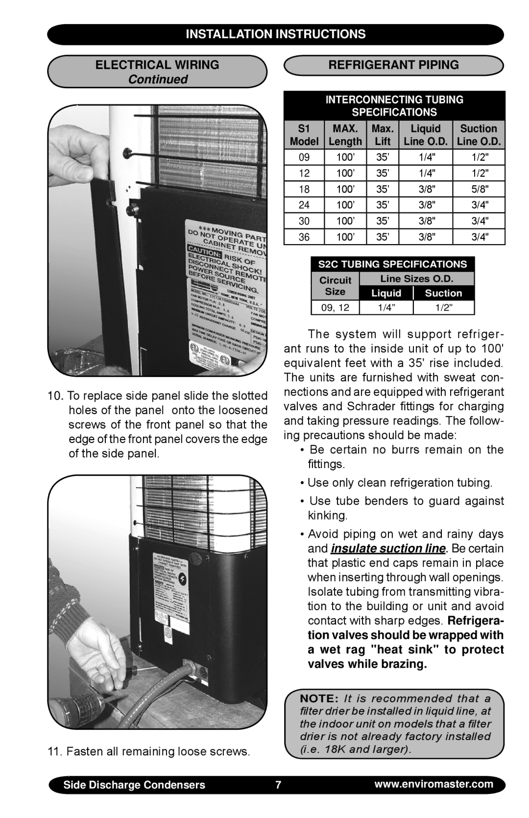 EMI Volts/HZ/pH manual Refrigerant Piping 