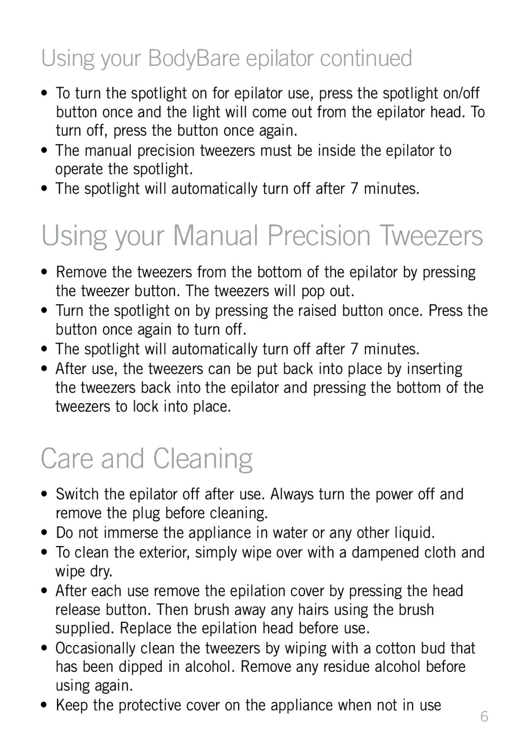 Emjoi API7LTA manual Using your Manual Precision Tweezers, Care and Cleaning 