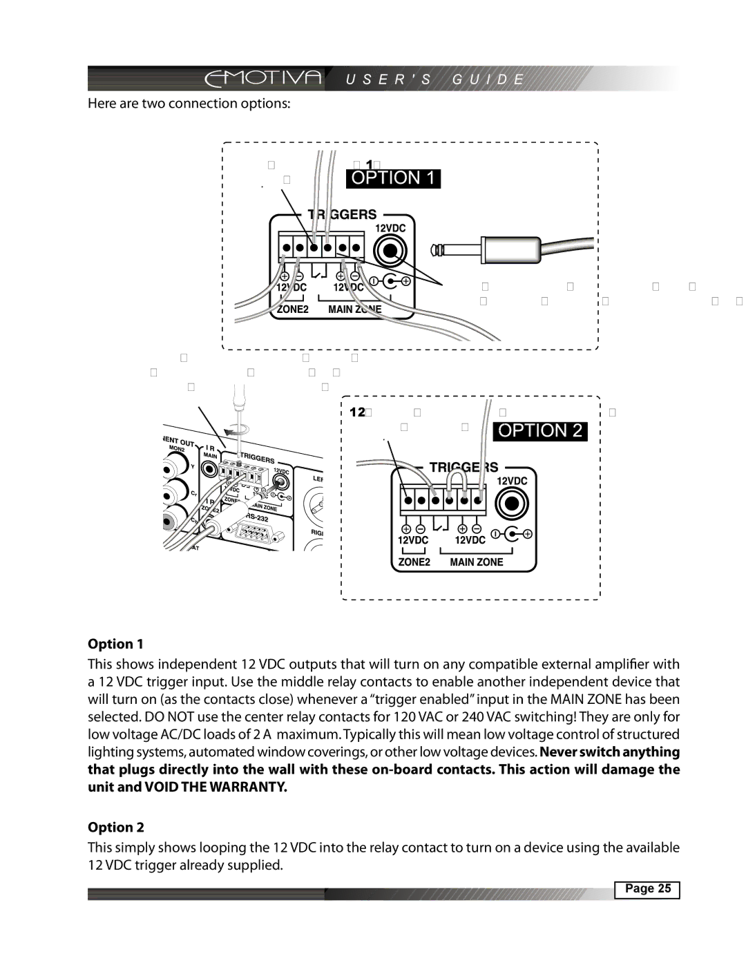 Emotiva DMC-1 manual Here are two connection options, Option 