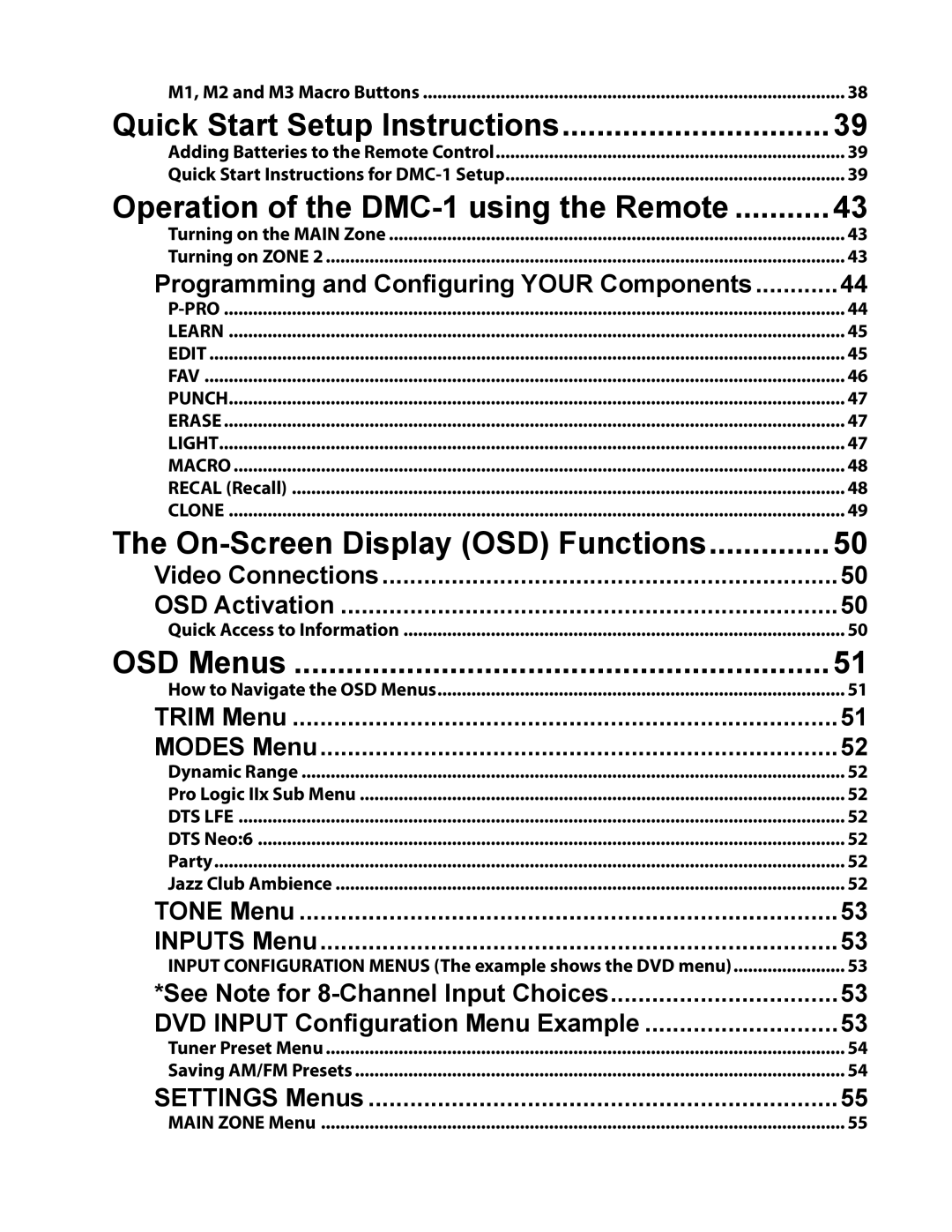 Emotiva DMC-1 manual Party, Main Zone Menu 