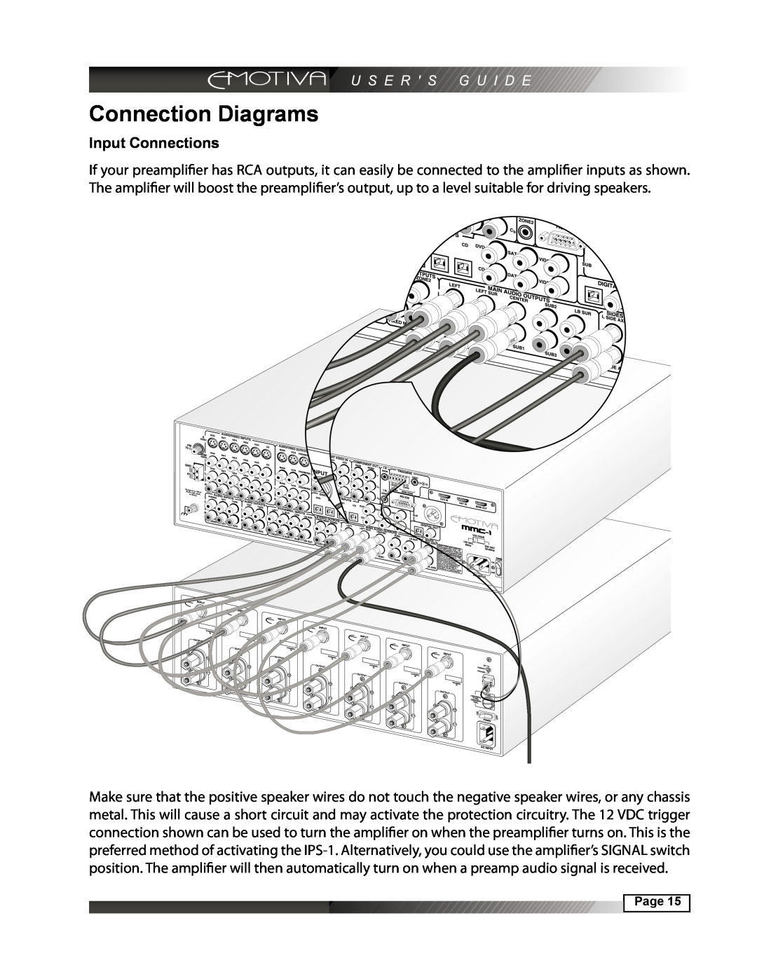 Emotiva IPS-1 manual Connection Diagrams 
