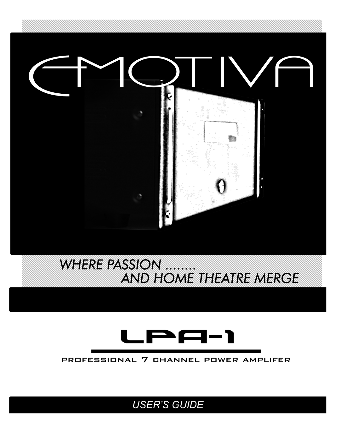 Emotiva LPA-1 manual USER’S Guide 