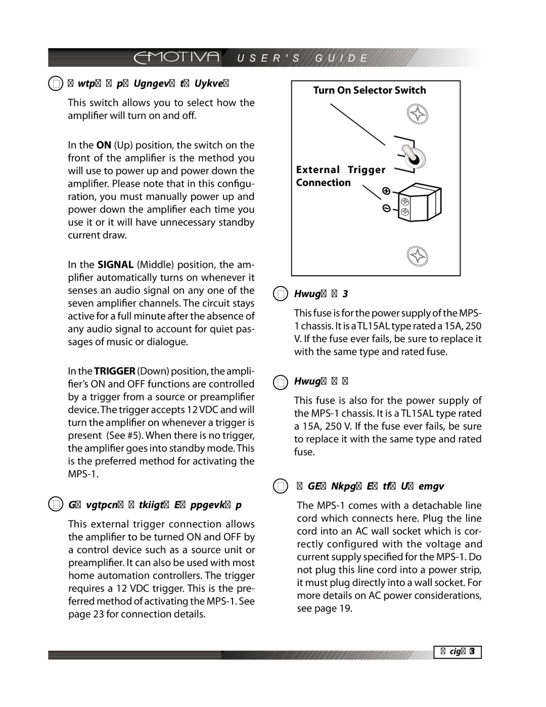 Emotiva MPS-1 manual External Trigger, Connection 