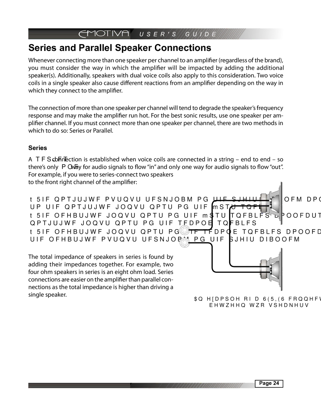 Emotiva MPS-1 manual Series and Parallel Speaker Connections 