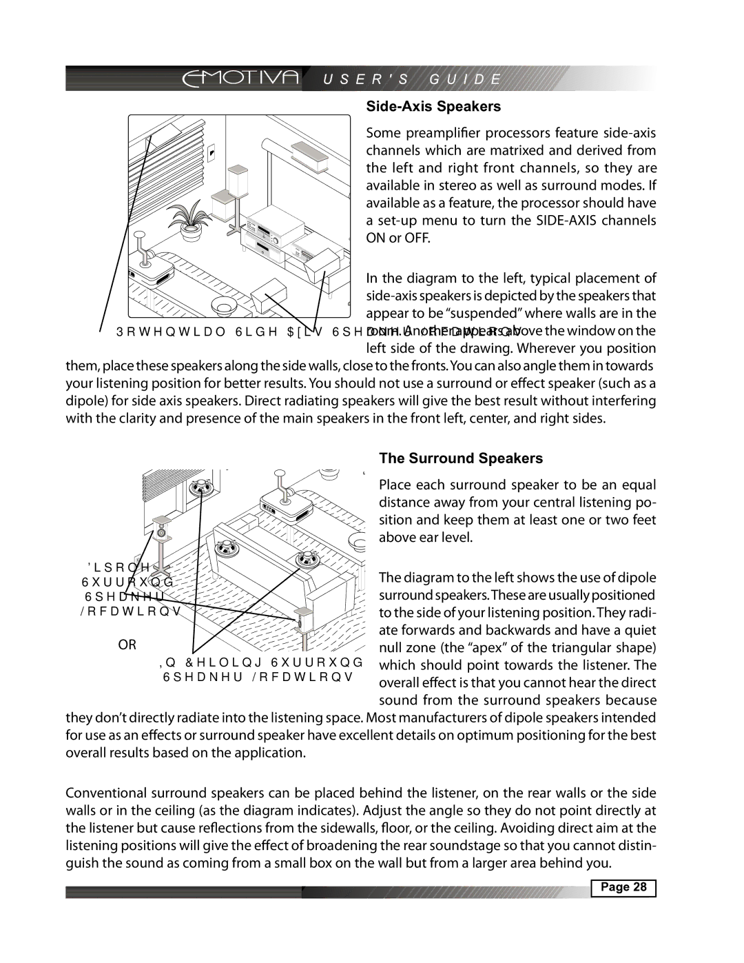 Emotiva MPS-1 manual Place each surround speaker to be an equal 