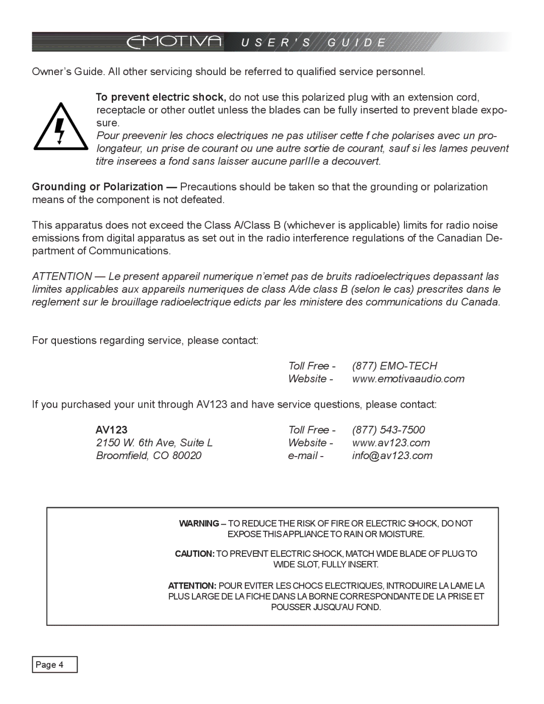 Emotiva pmn manual AV123 