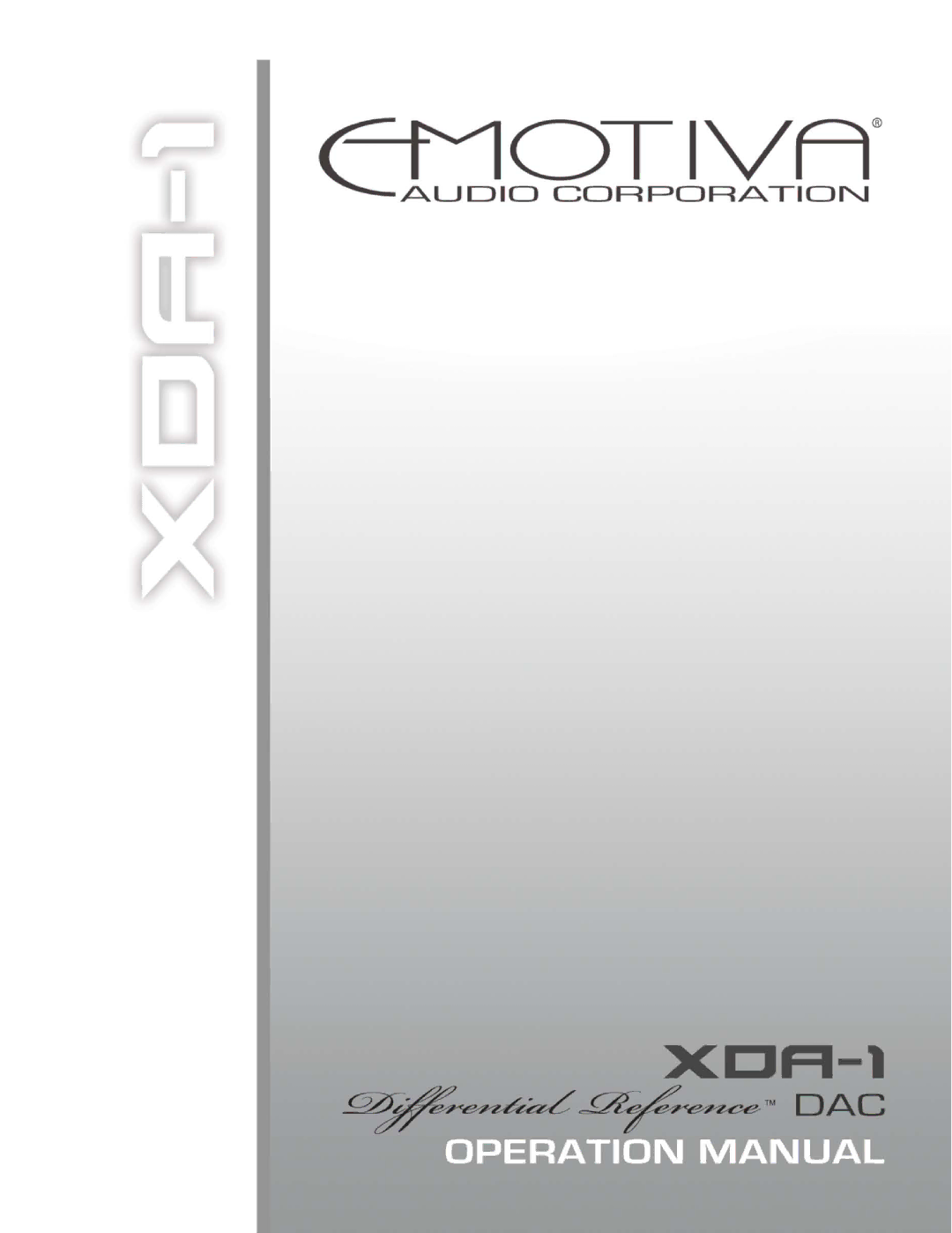 Emotiva XDA-1 manual 