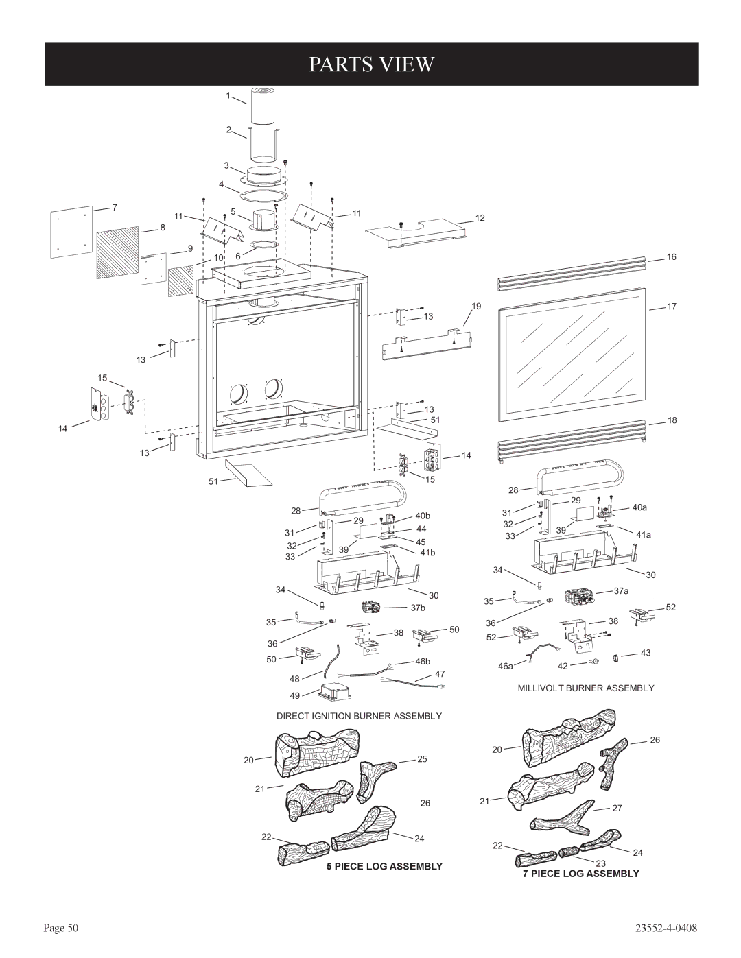 Empire Comfort Systems DVD32FP3, 1, 3)(N installation instructions Parts View 