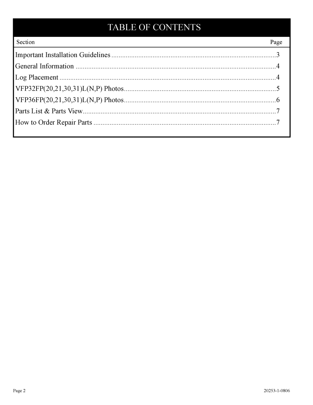 Empire Comfort Systems 21, 30 installation instructions Table of Contents 