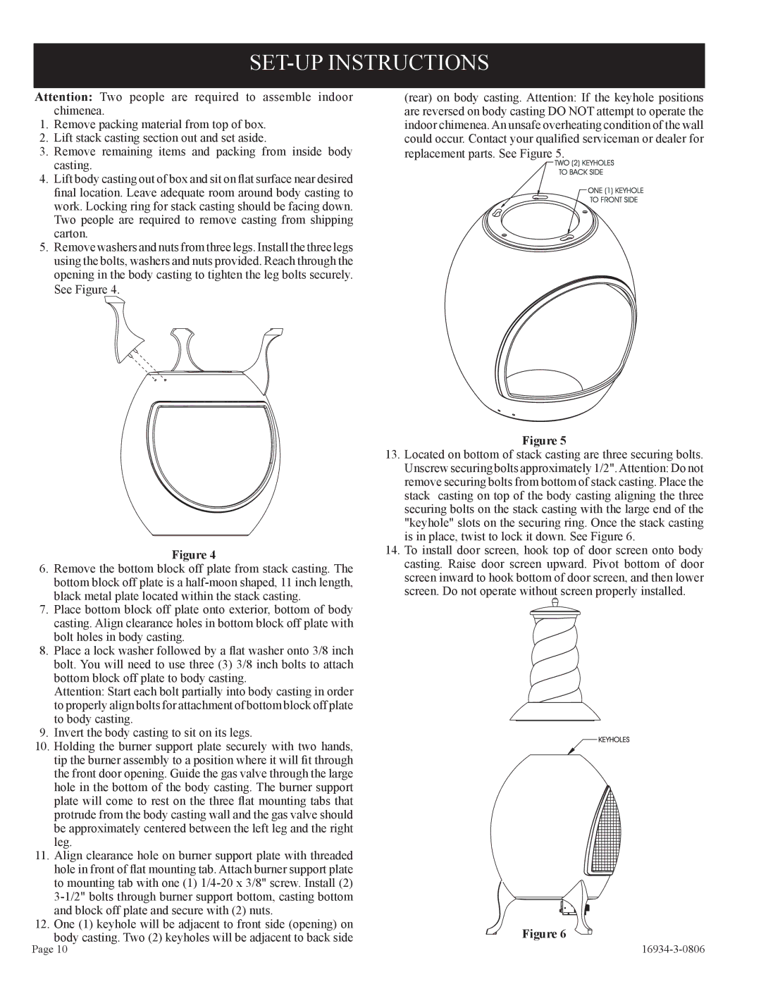 Empire Comfort Systems CHBR-16-3 installation instructions SET-UP Instructions 