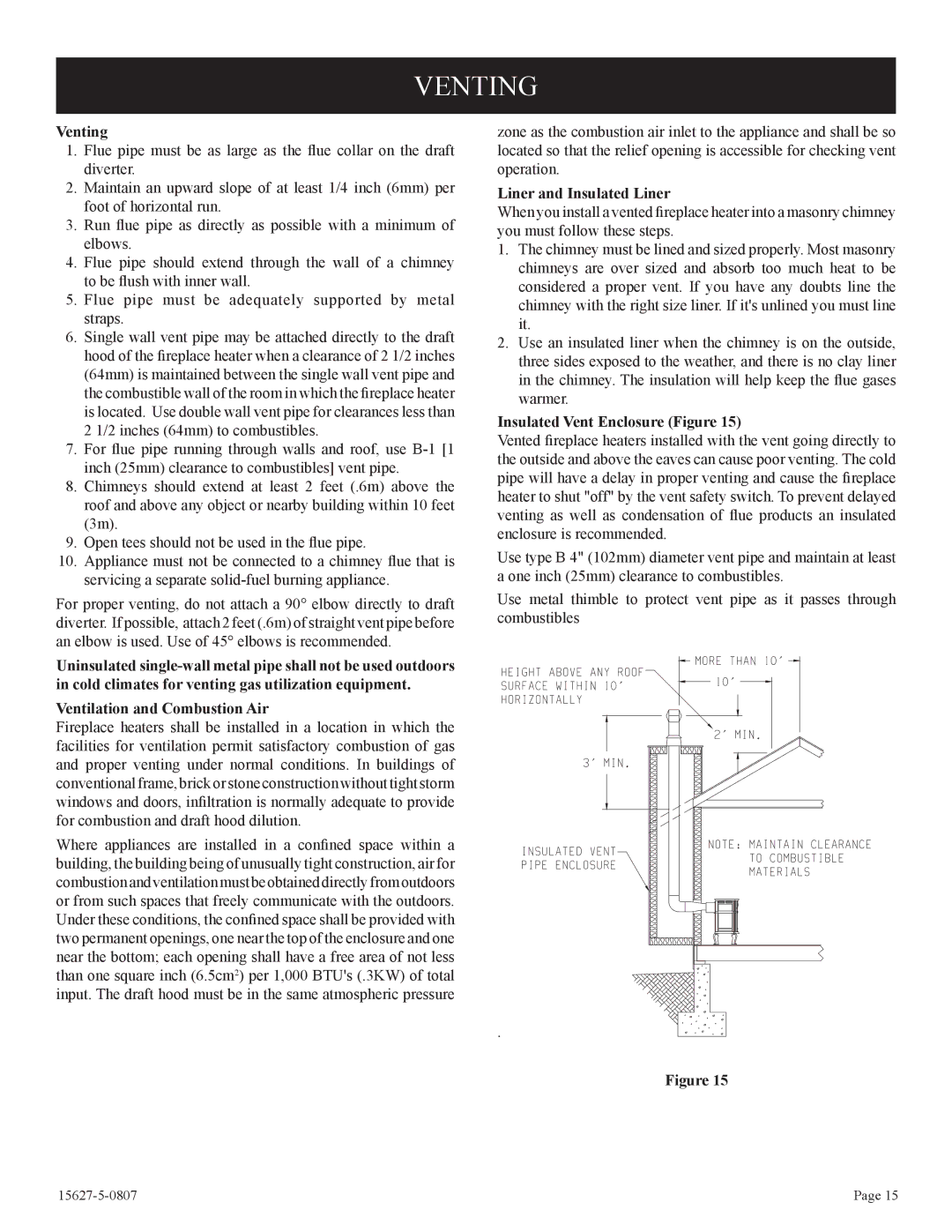 Empire Comfort Systems CIBV-30-20 Venting, Liner and Insulated Liner, Insulated Vent Enclosure Figure 