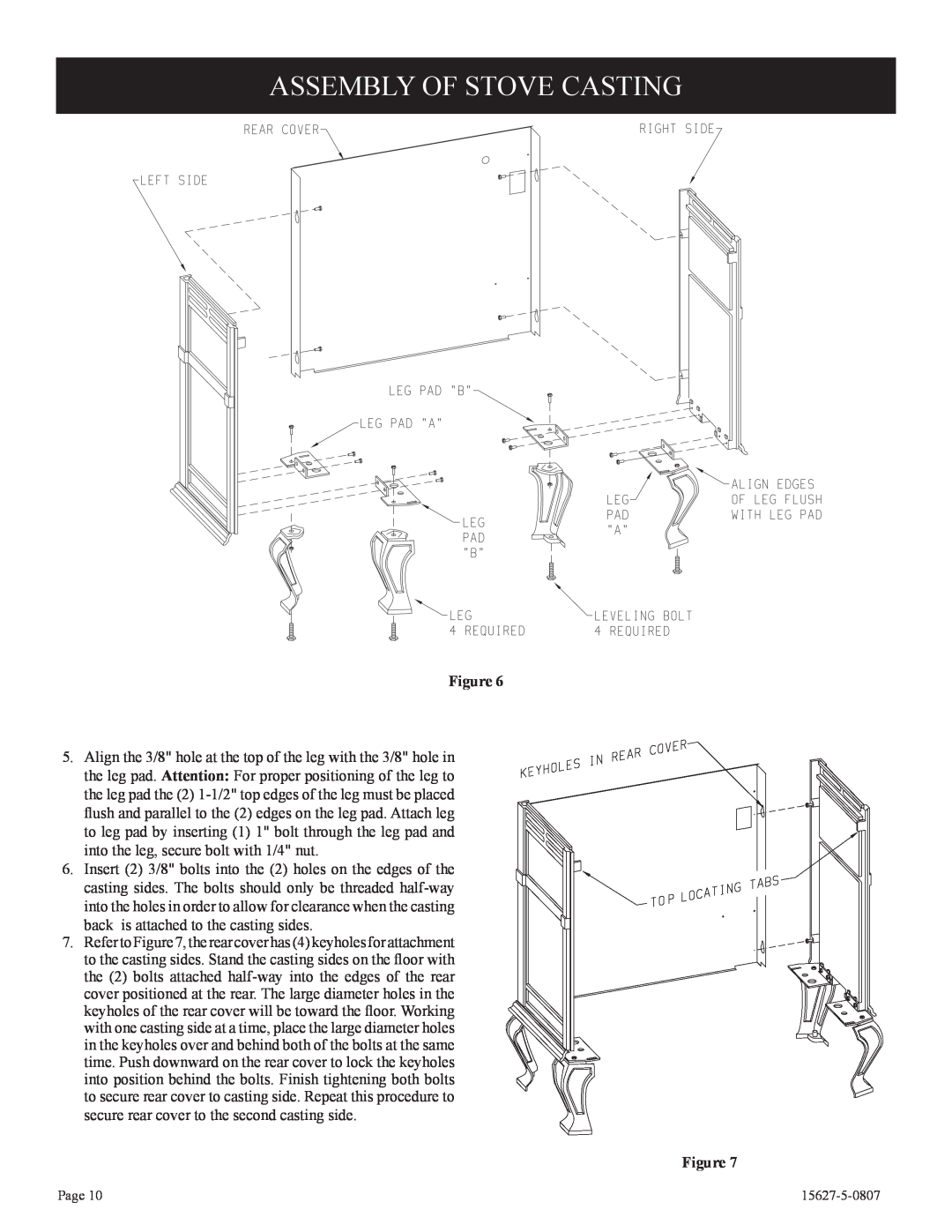Empire Comfort Systems CIBV-30-20 installation instructions Assembly Of Stove Casting 