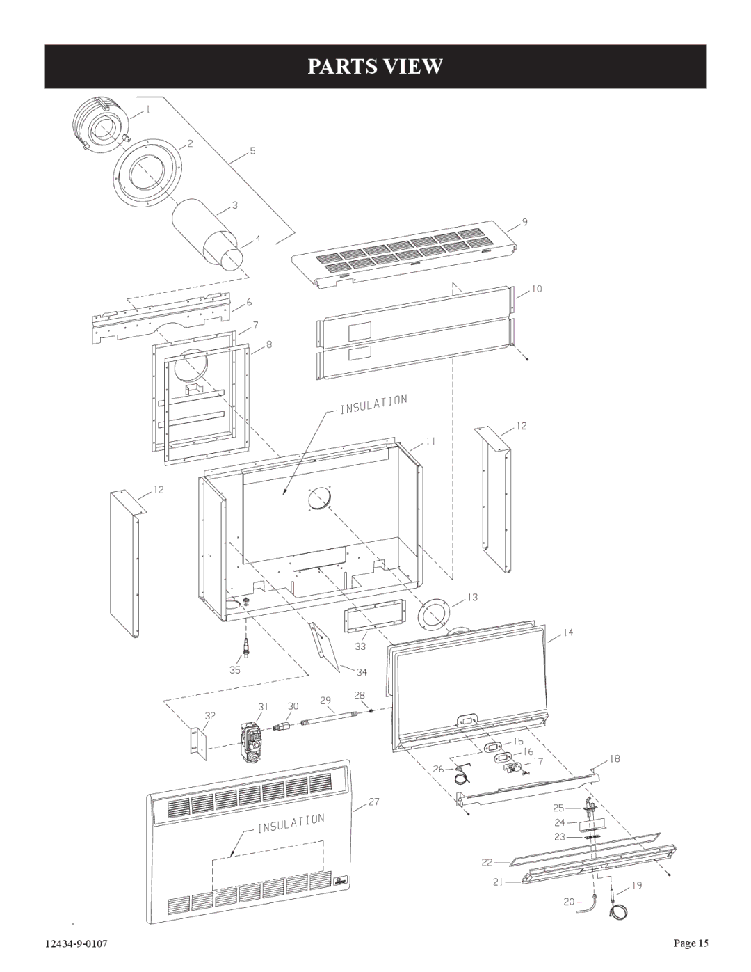 Empire Comfort Systems DV-35-2SG installation instructions Parts View 