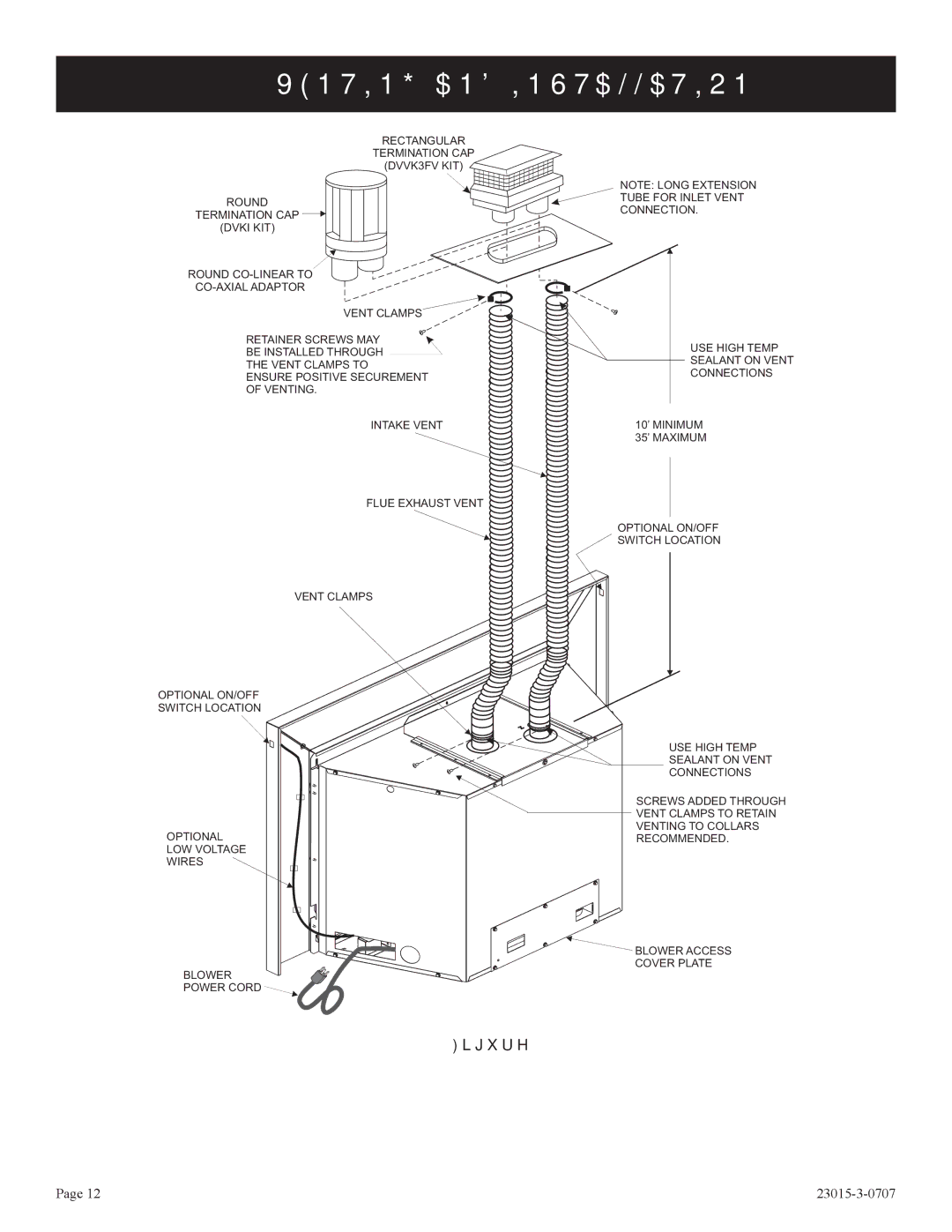 Empire Comfort Systems DV25IN33L, DV33IN33L, DV35IN33L installation instructions Rectangular Termination CAP DVVK3FV KIT 