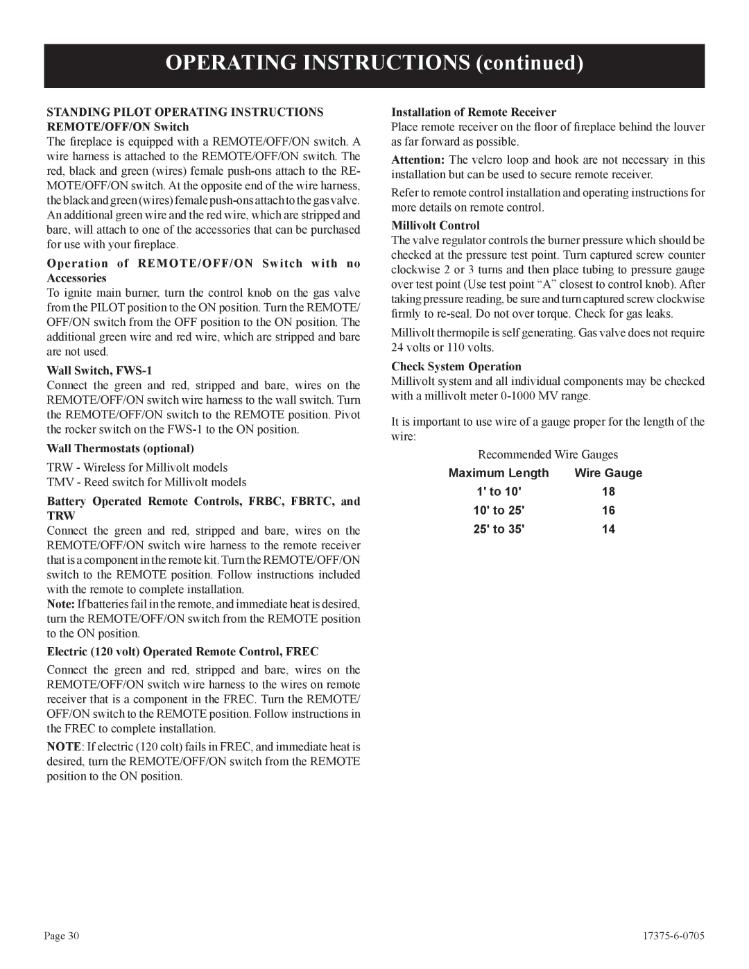 Empire Comfort Systems DVP48FP3, DVP48FP9, DVP42FP9, DVP48FP7, DVP42FP3, DVP42FP7 installation instructions Trw 