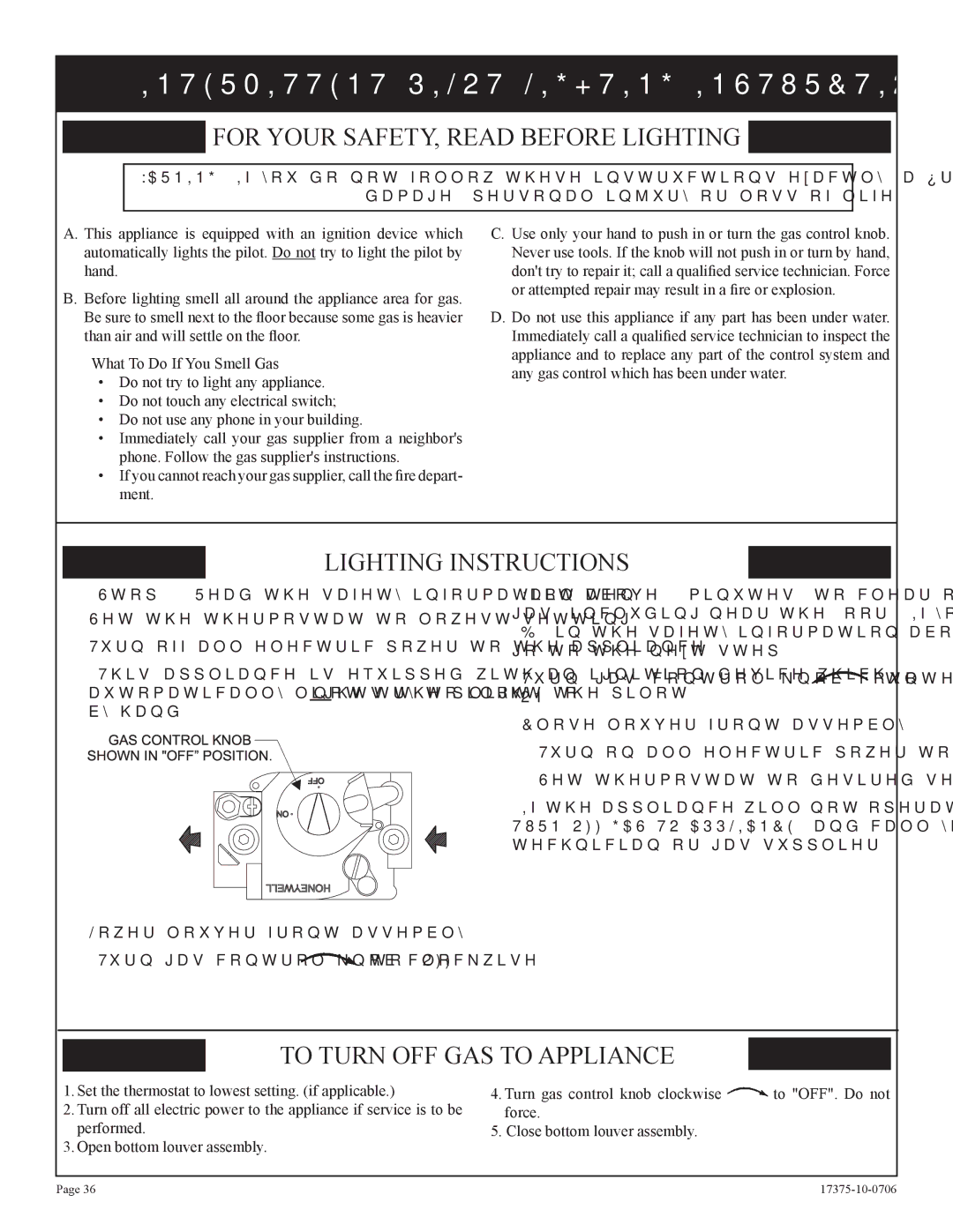 Empire Comfort Systems DVP48FP3(0,1,2,3)(N,P)-1, DVP48FP7(0,1,2,3)(N,P)-1 Intermittent Pilot Lighting Insturctions 