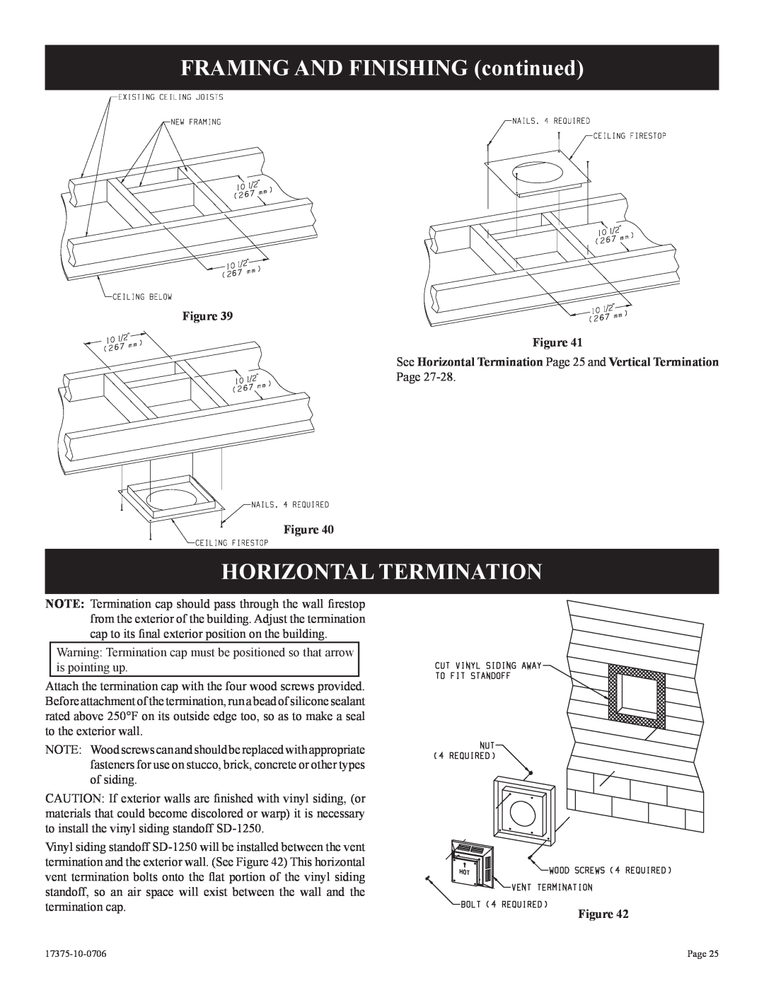 Empire Comfort Systems DVP48FP7(0,1,2,3)(N,P)-1 FRAMING AND FINISHING continued, Horizontal Termination, Figure Figure 