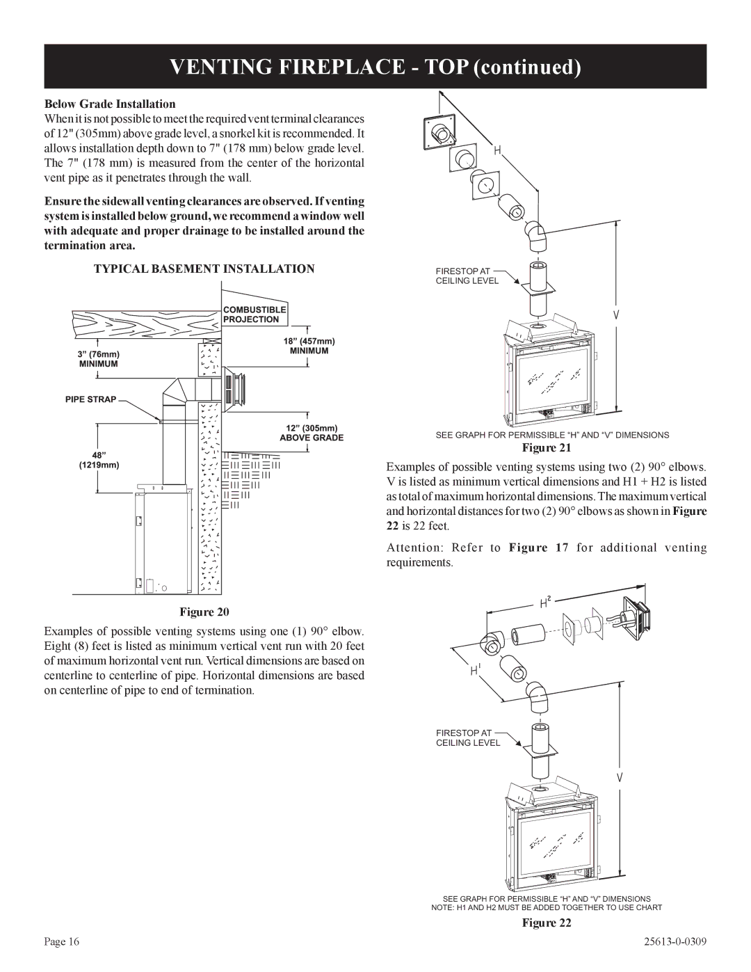 Empire Comfort Systems DVX42DP71(N,P)-1, DVX36DP91(N,P)-1 Below Grade Installation, Typical Basement Installation 