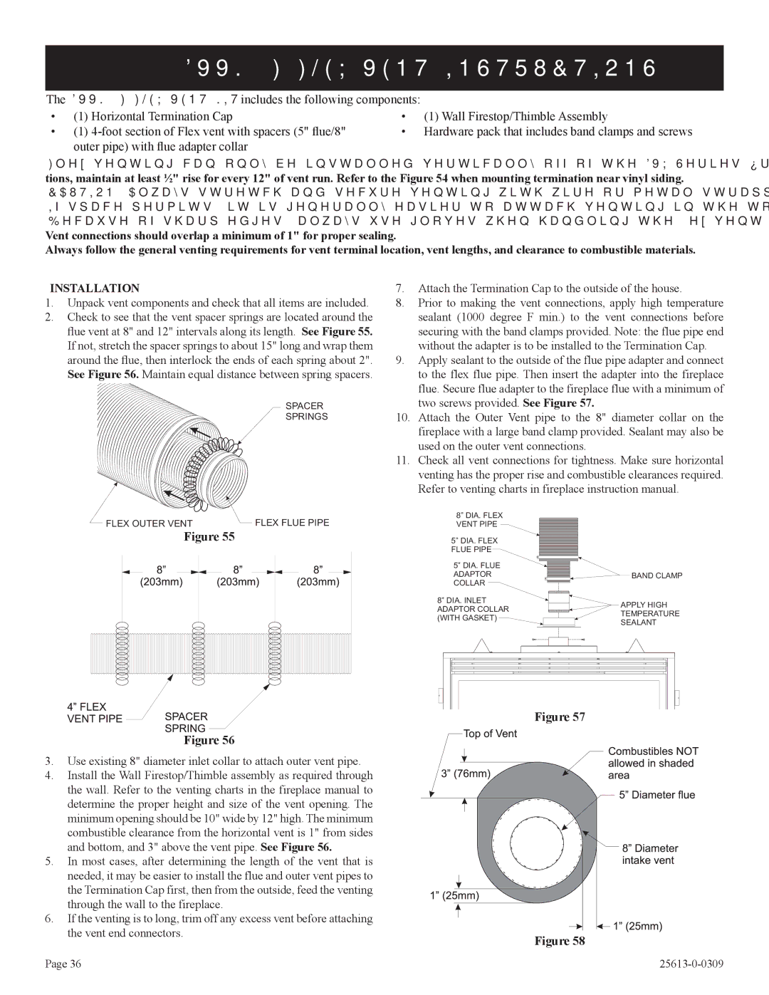 Empire Comfort Systems DVX36DP91(N,P)-1, DVX36DP71(N,P)-1, DVX36DP31(N,P)-1 DVVK-5F Flex Vent Instructions, Installation 