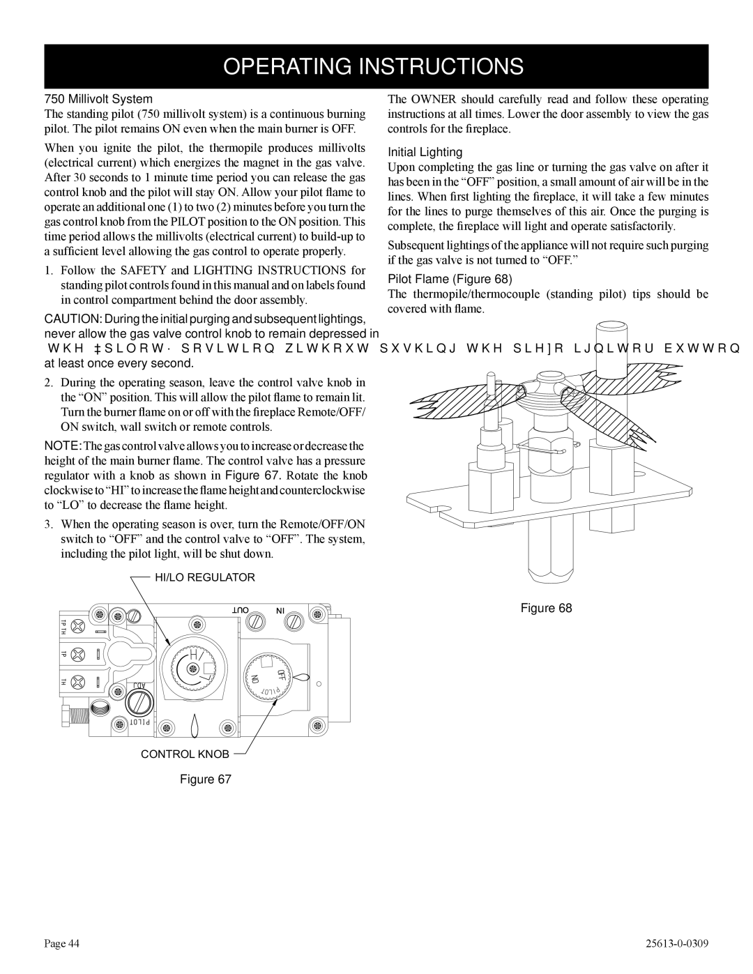 Empire Comfort Systems DVX36DP31(N,P)-1 Operating Instructions, Millivolt System, Initial Lighting, Pilot Flame Figure 