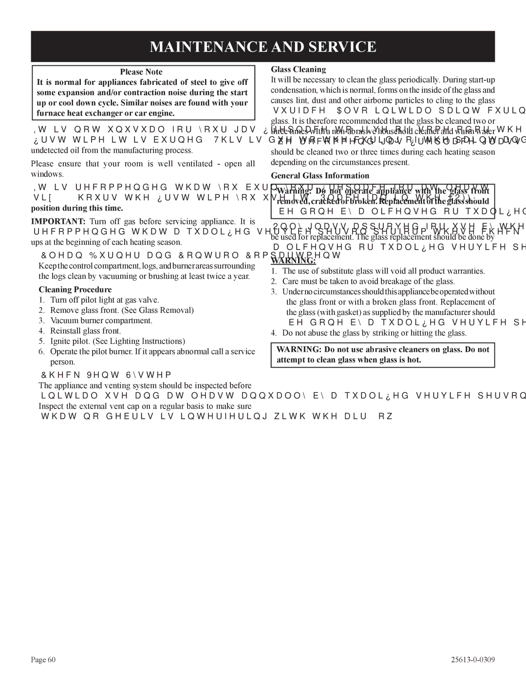 Empire Comfort Systems DVX36DP91(N,P)-1, DVX36DP71(N,P)-1, DVX36DP31(N,P)-1, DVX42DP91(N,P)-1 Maintenance and Service 